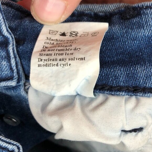 Womens Bib Overalls Large Blue Denim Flare Leg Vintage Medium Wash Casual Y2K - Picture 12 of 16